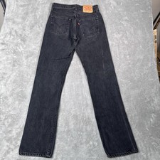 Vintage Levis Jeans Mens 30x34 Fits 29x33 Black Denim 501 90s Made in USA