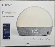 Hatch Restore Sound Machine Sunrise Alarm Clock With Sleep Sounds App Control !!
