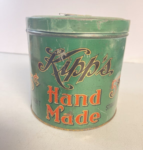 1920'S KIPP'S HAND MADE CIGARS Tobacco Advertising Tin HASTINGS NEBRASKA 5 Cents