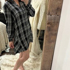 Lou & Grey by Loft Plaid Black and White Women's Dress size small