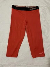 Nike Pro Dri-Fit Orange Compression Active Capri Pants Women's Size M