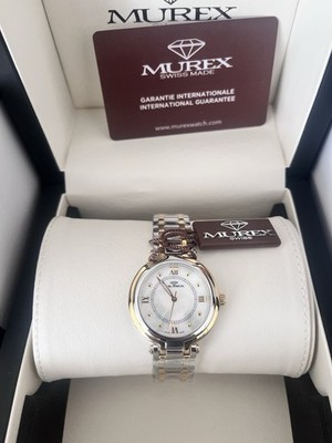 Murex - Swiss Made Watch -gefühlt mit echten Diamantindexen-Damen -Quarz - Stahl