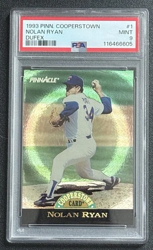 NOLAN RYAN PSA 9 1993 Pinnacle Cooperstown FX Dufex #1 Print Run 1000