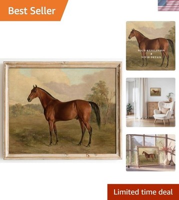 Vintage Horse Wall Art Print - Rustic 8x10 Farmhouse Canvas for Home Decor