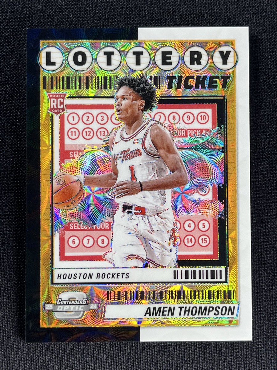 2023-24 Contenders Optic Amen Thompson Black White Scope Lottery Ticket RC /25