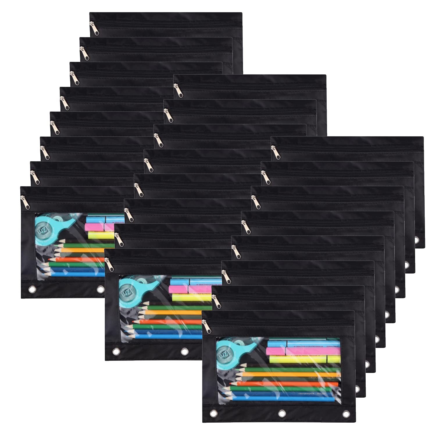 Pouch For 3 Ring Binder, Binder Pouches With Zipper Bulk, Pe