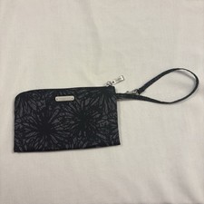 Baggallini RFID Wristlet Wallet Floral Nylon Zip Travel Organizer Pouch