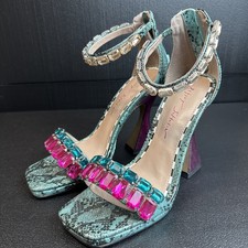 Betsey Johnson Womens Emani Embellished Rhinestone Glitter Heels Shoes - Size 7