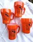 Vtg Rare Fire King Anchor Hocking Mugs Maryland Bird Souvenir Set Of 4 NOS