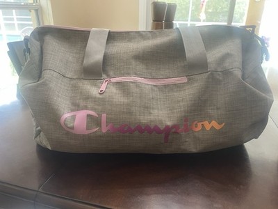 champion gym travel tote bag Champion Duffle Bag Gradient Logo Pink Gym Travel Sports Tote Stylish &  Durable