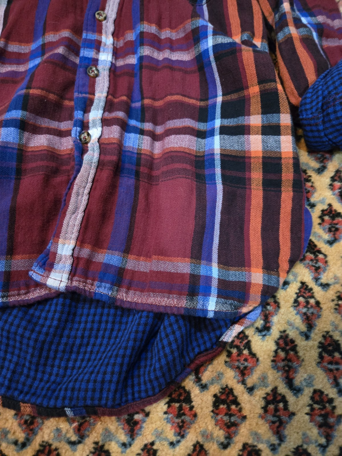 mossimo medium plaid button down shirt casual or … - image 3