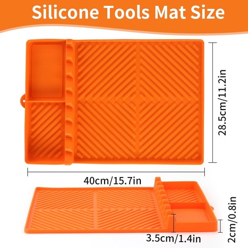 Griddle Mat Barbeque Grill Accessories Tools for 0.5"L x 0.5"W, Orange - Picture 2 of 7