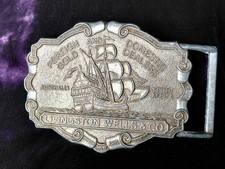 Livingston Wells Co Foreign Domestic Gold Dealers Sailing Ship Belt Buckle