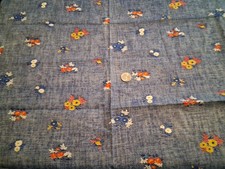 Multicolored Flowers Cotton Fabric 44" X 20"