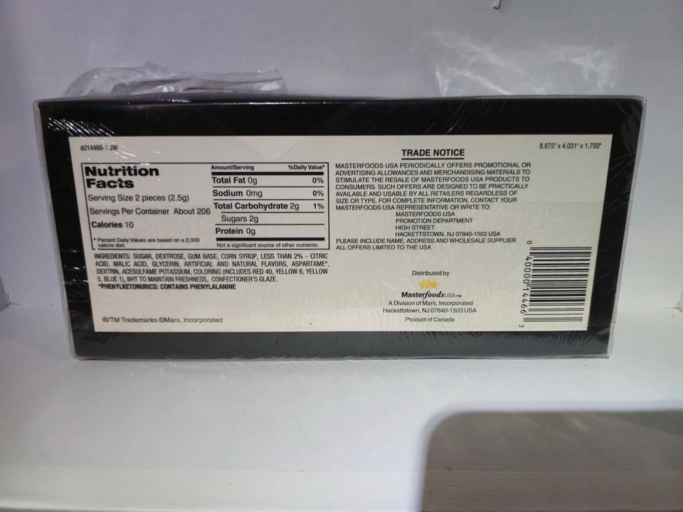 Caja de exhibición sellada Skittles Xtrme Gum 1/2 descatalogada paquetes individuales Foto 3 de 4