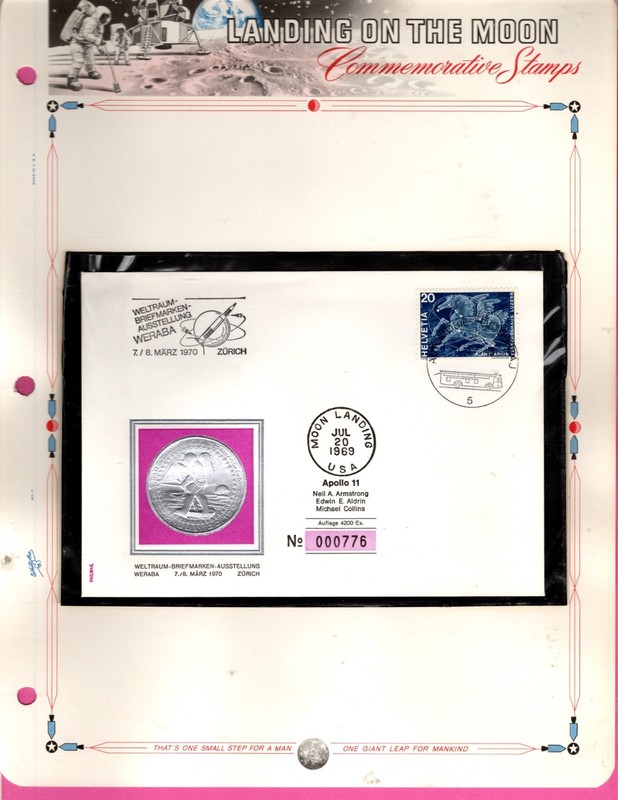 Switzerland  Apollo 11 cover,  with Moon Landing Postmark 1472