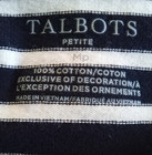 Women's Sz. Mp Talbot’s Navy & White, Long Sleeve-Stripe Top — photo 7