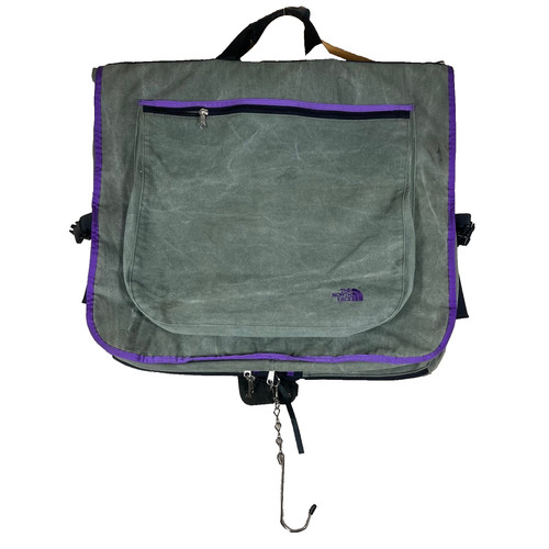 The North Face Garment Bag Gray Purple Label Trim Travel Vintage Carry On