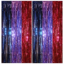 Vagilelf 2 Pack Purple Blue and Red Foil 3.3 ft x 6.6 ft, Pink