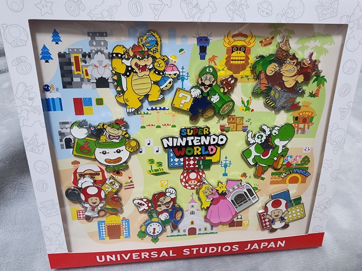 USJ Super Nintendo World Pin Badge Complete Box Set 10 Mario Luigi