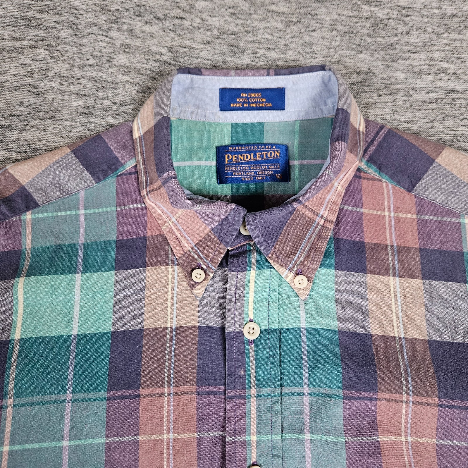 Lot (2) Pendleton Button Shirt Spring Plaid Short… - image 17