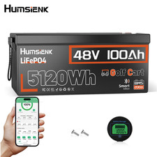 48V 100Ah LiFePO4 Bluetooth Lithium Battery Golf Cart 200A BMS RV Off-grid Solar
