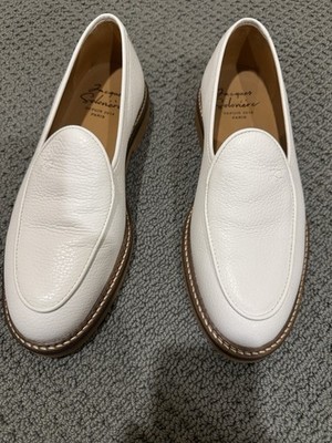 Jacques Soloviere Paris Men's White Leather Loafers Size 42 Brand New