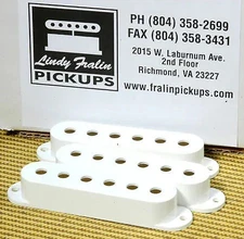 Lindy Fralin Premium White Pickup Covers For Stratocaster X3, #FWSC Strat