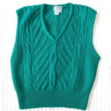 VTG Villager M women  s vest knit 100 shetland wool grandpa core