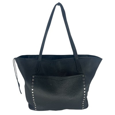 Rebecca Minkoff Unlined Front Pocket Leather Tote Black Studded