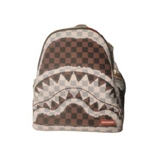 NWT Sprayground Shark Legacy Check Savage Mini/Small Backpack Gray/White/Br/BLK