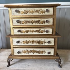 Vintage florentine Wooden Jewelry Music Box w/ 5 drawers-Made In Japan on The Hot Collector