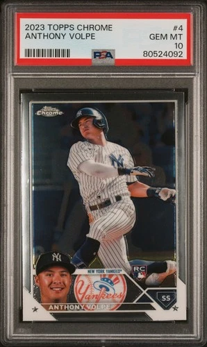 2023 Topps Chrome Rookie Anthony Volpe #4 RC PSA 10 GEM MINT - New York Yankees