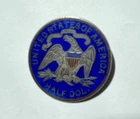 1877 Seated Liberty Quarter - Enameled Blue Reverse