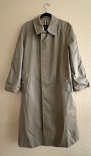 Vintage Burberrys Made in England Tan / Olive Green Trench Coat Nova Size 48 UK