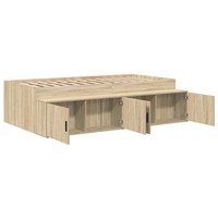 Bettrahmen Mit Speicher Sonoma-Eiche 90X200 Cm Holzwerkstoff