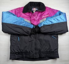 Vtg Polaris Snowmobile Bomber Jacket Thermoloft Indy USA Made 80s 90s Mens LT
