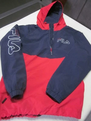 Coupe-vent FILA à CAPUCHE TBE Rouge-Marine Taille M (hauteur 71cm largeur 53cm) - Photo 1/4