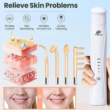 Home High Frequency Wand - Portable Device, Facial Wand With 4 Different Tubes