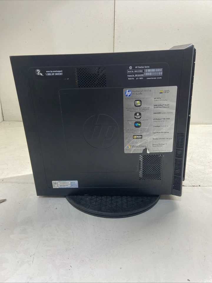 HP Pavilion p7-1037cb AMD Athlon II X4 645 3.10GHz 8GB NO HDD - Image 4 of 4