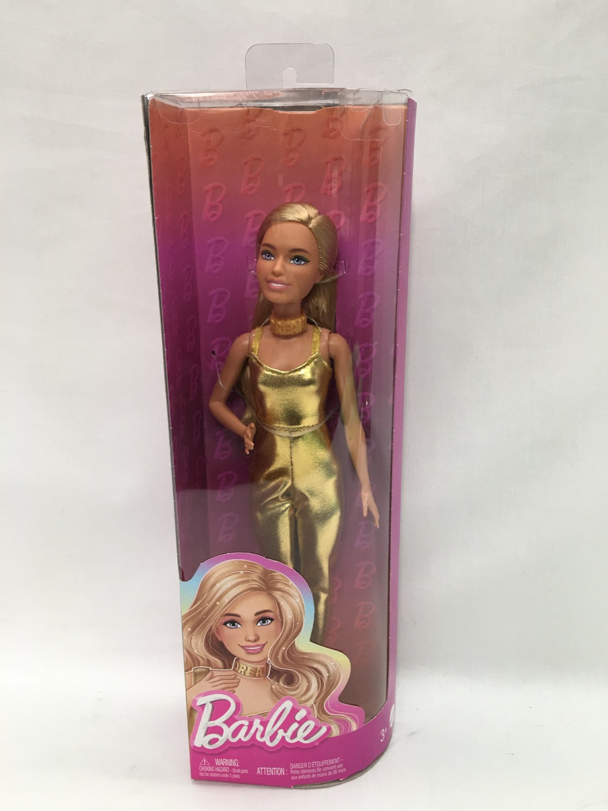 Barbie Fashionistas Doll in Gold Jumpsuit 65th Anniversary Doll Boxed