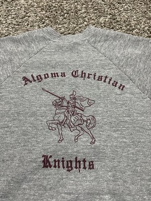Vintage 80 s Algoma Christian School Knights Crew Neck Sweatshirt Size Medium