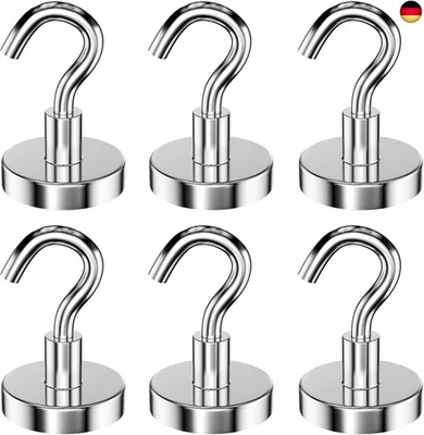 MARKE NEWANER 6 stück 32MM magnethaken hält 34KG, extra stark magnet haken abnehmbar, neodym m