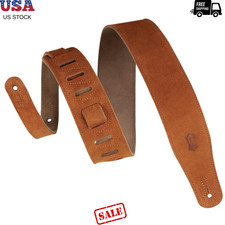 Hand brushed Suede Guitar Strap Honey