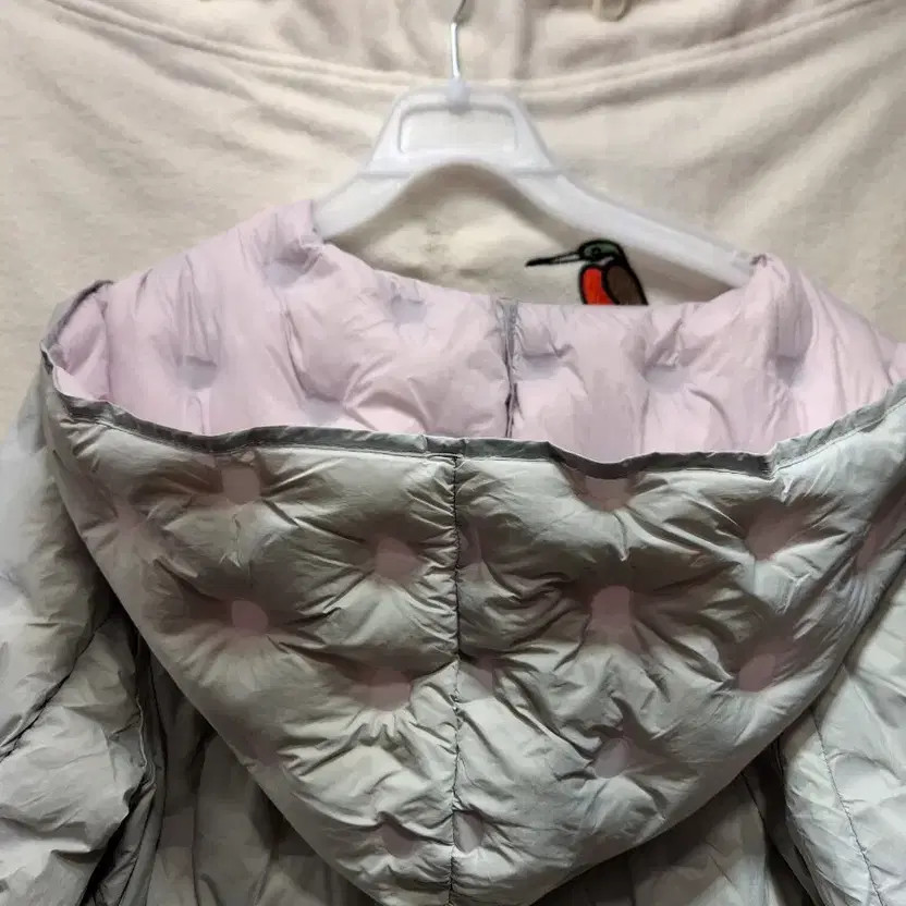 Lightweight Gray Hooded Long Padding Jacket - Win… - image 4