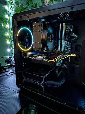 AMD Ryzen 5 5500 Tower Desktop, 32GB RAM, RX 580, 477GB NVMe SSD, Windows 11
