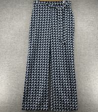 Banana Republic Wide Leg Dress Pants Women Size 6 Blue Geometric Casual