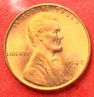 1948-S Lincoln Wheat Cent Penny GEM RED BU From an Original Bank Roll