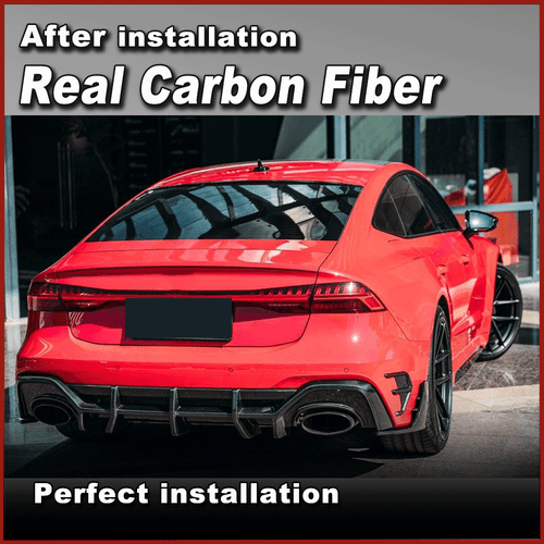 Ailerons arrière carbone rabat splitter canards convient pour Audi RS7 Sportback 2019-22 - Photo 2/11