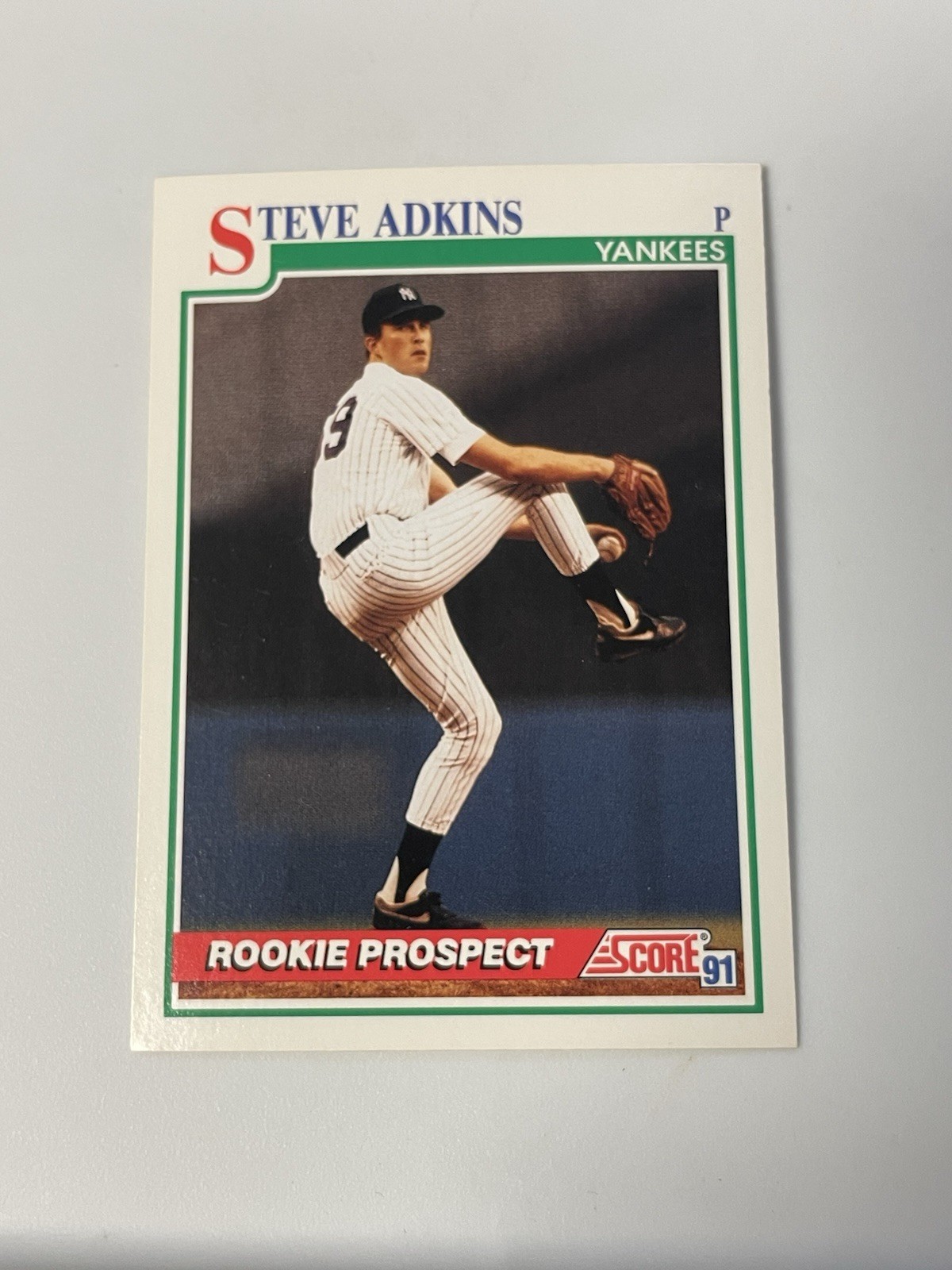 1991 Score Rookie Prospect Steve Adkins New York Yankees